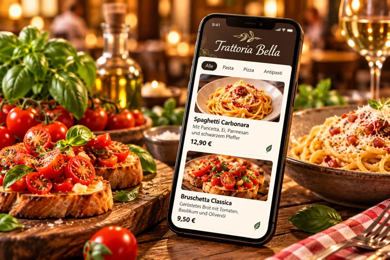 Digitale Speisekarte im individuellen Restaurant-Look
